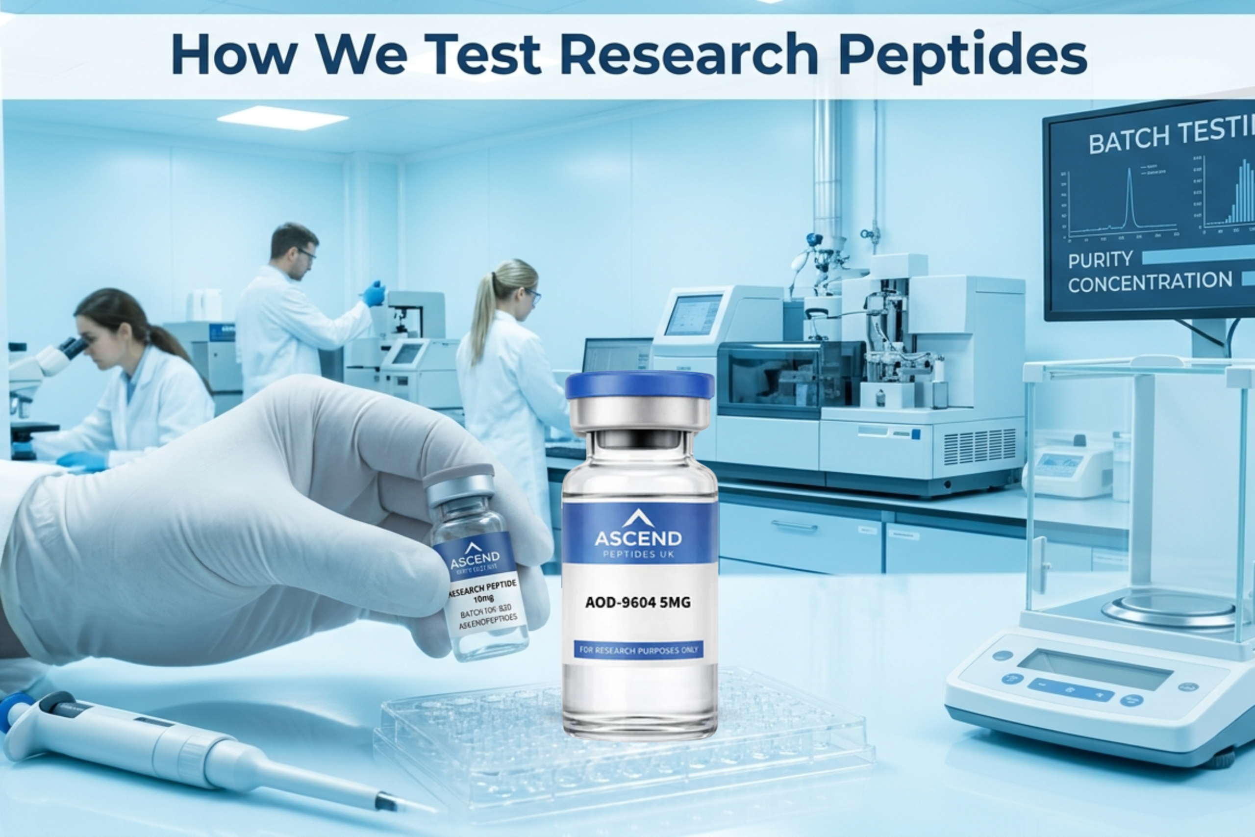How Ascend Peptides UK tests and verifies research peptide batches